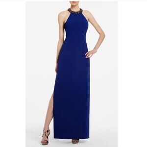 BCBGMaxAzria Halter dress - rhinestones - blue
